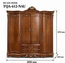 tu-quan-ao-4-canh-nau-tan-co-dien--tqa-612-nau