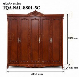 tu-quan-ao-5-canh-nau-tan-co-dien--tqa-nau-8801-5c